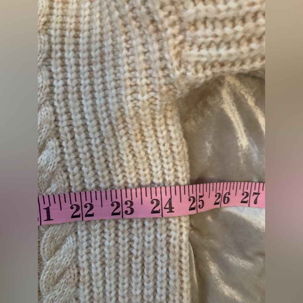 Time & Tru cable knit sweater with sailor collar size large EUC ME B59 - Picture 5 of 7